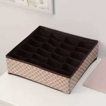 Органайзер для хранения белья Доляна «Браун», 24 ячейки, 303310 см, коричневый