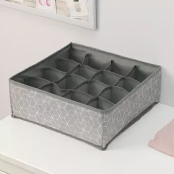 Органайзер для хранения белья Доляна «Фора», 16 ячеек, 323212 см, серый