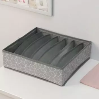 Органайзер для хранения белья Доляна «Фора», 7 ячеек, 3430.510 см, серый