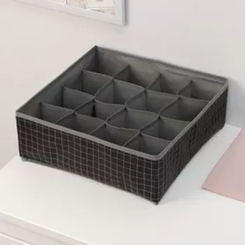 Органайзер для хранения белья Доляна «Кло», 16 ячеек, 323212 см, чёрный