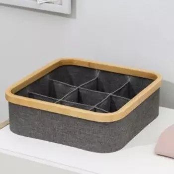 Органайзер для хранения белья Доляна «Лофт», 9 отделений, 30308,5 см, цвет серый