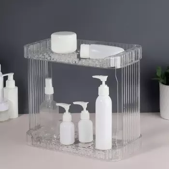 Органайзер для хранения CRISTAL, 2 секции, 281526 см, прозрачный