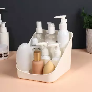 Органайзер для хранения косметических принадлежностей «Zoy», 17,4 14,9 см, цвет слоновая кость