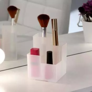 Органайзер для хранения маникюрных/косметических принадлежностей, 4 секции, 8,3 × 8,3 × 11 см, цвет белый