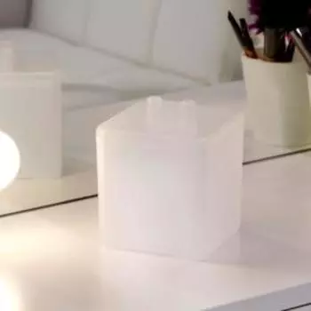 Органайзер для хранения, с крышкой, 1 секция, 8,5 × 8,5 × 10,5 см, цвет белый