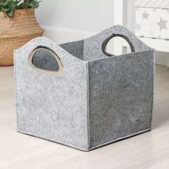 Органайзер для хранения SILVER, 313132 см, 24 л, с ручками, цвет светло-серый