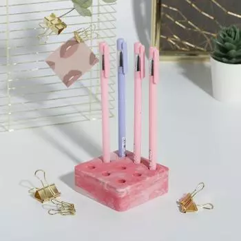 Органайзер для канцтоваров бетон «Розовая мечта», 8 х 8 х 3 см