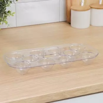 Органайзер для яиц на 10 штук Berkana, 29,713,85,7 см, с ручкой, цвет прозрачный