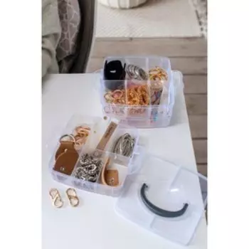 Органайзер для хранения мелочей, 18 ячеек, 151612.5 см, с ручкой, прозрачный