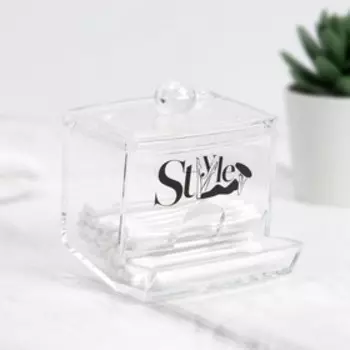 Органайзер для хранения ватных палочек «Style», 10,5 х 9,5 см, прозрачный