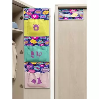 Органайзер «Котозавр» детский с клапаном, 92х27х15 см, цвет розовый