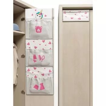 Органайзер «Котозавр» детский с клапаном, 92х27х15 см, цвет розовый