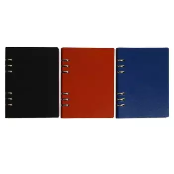 Органайзер на кольцах А5, 100 листов в клетку, обложка кожзам, МИКС