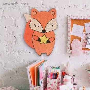 Органайзер настенный пробковый «Лиса», 22.5 × 31 см