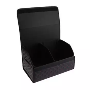 Органайзер-саквояж в багажник LION, экокожа, ромб, 50х30х30 см, черно-красный