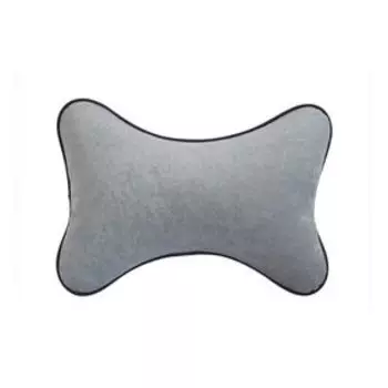 Ортопедическая подушка на подголовник из серого велюра