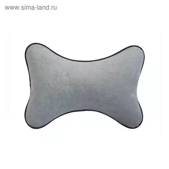 Ортопедическая подушка на подголовник из серого велюра