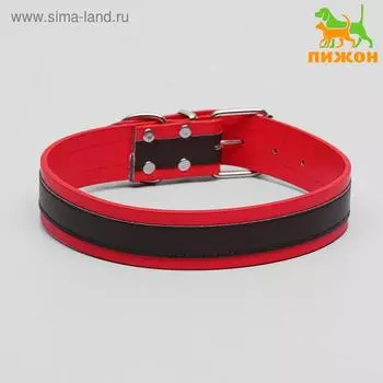 Ошейник двухслойный 663.5 см, ОШ 50-60, коричнево-красный