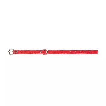 Ошейник Аркон кожаный с подкладом, 1,6 см, ОШ 25-33 см, красный