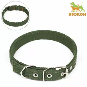 Ошейник брезентовый двухслойный, 59.52.5 см, хаки