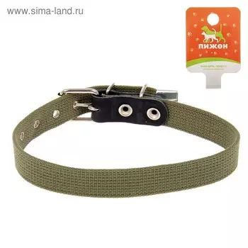 Ошейник брезентовый однослойный, 572.5 см, ОШ 35-45 см, хаки