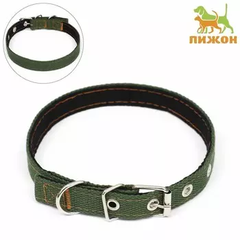 Ошейник брезентовый с подкладом, 522 см, тёмно-зелёный