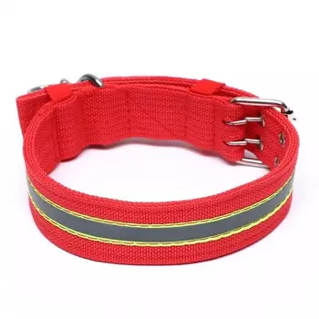 Ошейник четырехслойный светоотражающий с вертлюгом, 654 см, красный