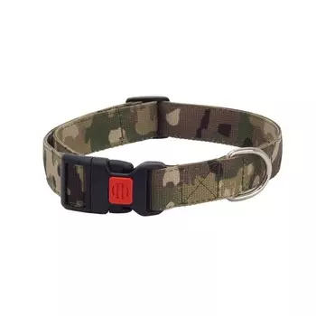 Ошейник капроновый "Камуфляж" с фастексом и блокировкой, 4 см, ОШ 52-62 см, зеленый