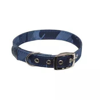 Ошейник капроновый "Камуфляж" ширина 3 см, ОШ 47-57 см, синий
