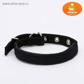 Ошейник "Комфорт" комбинированный, 39 х 1,5 см, ОШ 26-33 см, чёрный
