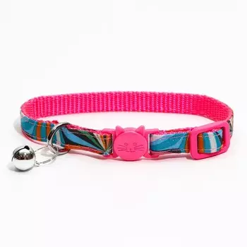 Ошейник кошачий "Фаер" с бубечиком, 27 х 1 см, розовый