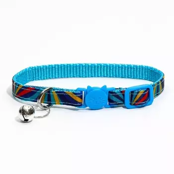 Ошейник кошачий "Фаер" с бубечиком, 27 х 1 см, синий