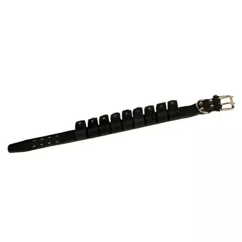 Ошейник кожаный двойной 4,5 см со съемными грузами 9 шт, ОШ 50-70 см