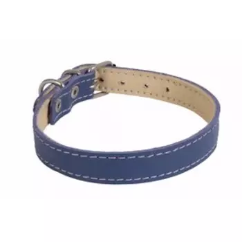 Ошейник кожаный двухслойный, ОШ 24-28 х 1,2 см, микс цветов