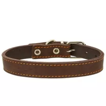 Ошейник кожаный двухслойный, ОШ 43-51 х 2,5 см, микс цветов