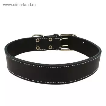 Ошейник кожаный двухслойный, ОШ 63-72 х 4,5 см, микс цветов