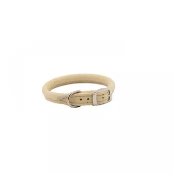 Ошейник кожаный круглый, d 10 мм, ОШ 46-52 см, бежевый