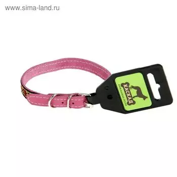 Ошейник кожаный украшенный, 24-28 х 1,2 см, микс