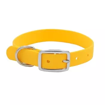 Ошейник матовый из биотана, 2 см, ОШ 27-35 см, желтый