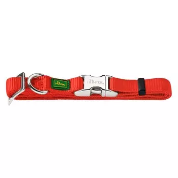 Ошейник нейлоновый для собак Hunter ALU-Strong M, 40-55 см, с металлической застежкой, красный 156