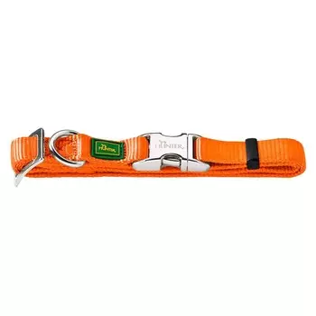 Ошейник нейлоновый для собак Hunter ALU-Strong S, 30-45 см, с металлической застежкой, оранжевый
