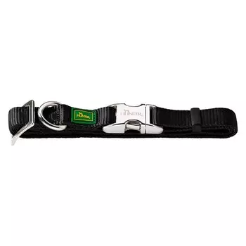 Ошейник нейлоновый для собак Hunter ALU-Strong S, 30-45 см, с металлической застежкой, черный 156