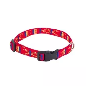Ошейник нейлоновый "Орнамент" с пряжкой-защёлкой, ОШ 20-30 х 1 см, красный