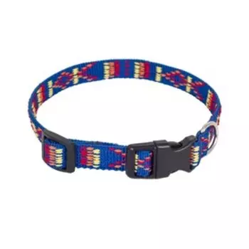 Ошейник нейлоновый "Орнамент" с пряжкой-защёлкой, ОШ 20-30 х 1 см, синий