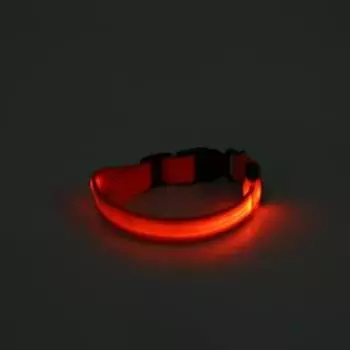 Ошейник с подсветкой размер L, ОШ 45-522.5 см, 3 режима свечения оранжевый