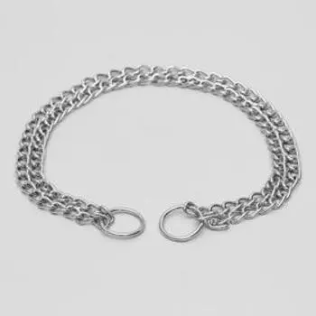 Ошейник - удавка металлический двухрядный, 40 см, толщина проволоки 2 мм