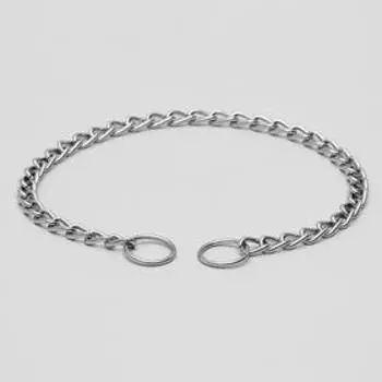 Ошейник - удавка металлический однорядный, 60 см, толщина проволоки 3 мм