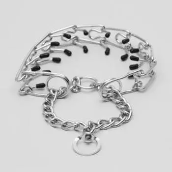 Ошейник - полуудавка строгий с защитными колпачками, 4 мм 60 см