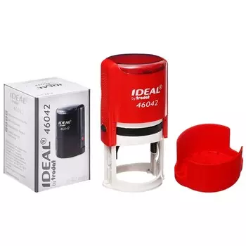 Оснастка для круглой печати автоматическая Trodat IDEAL 46042, диаметр 42 мм, с крышкой, корпус красный
