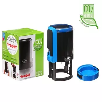 Оснастка для круглой печати автоматическая Trodat PRINTY 4642, диаметр 42 мм, с крышкой, корпус синий